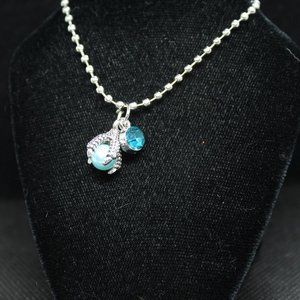 Blue Dragons Claw Necklace Crystal Witch Jewelry